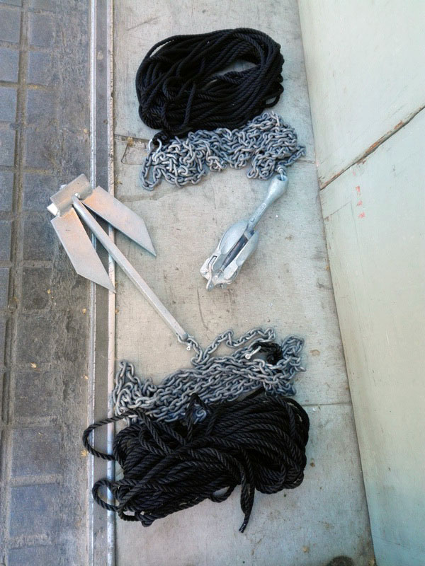 ancla plegable barca cadena cuerda nautica metal 37x30x30 40x19 (58eu.).1u